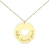 Thumbnail Image 1 of Heart Cutout Disc Family Name Necklace 14K Yellow Gold 18&quot;