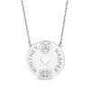 Thumbnail Image 1 of Family Birth Flower & Name Heart Cutout Disc Necklace 10K White Gold 18&quot;
