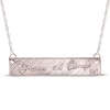 Thumbnail Image 0 of Your Own Handwriting Embossed Bar Necklace 10K Rose Gold 18"