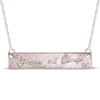Thumbnail Image 1 of Your Own Handwriting Embossed Bar Necklace 10K Rose Gold 18&quot;