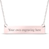 Thumbnail Image 1 of Your Own Handwriting Embossed Bar Necklace 10K Rose Gold 18"