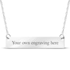 Thumbnail Image 2 of Your Own Handwriting Embossed Bar Necklace Sterling Silver 18&quot;