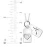 Thumbnail Image 2 of Your Own Handwriting Initial & Heart Mini Tags Necklace Sterling Silver 18"