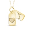 Thumbnail Image 0 of Your Own Handwriting Initial & Heart Mini Tags Necklace 10K Yellow Gold 18"