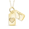 Thumbnail Image 1 of Your Own Handwriting Initial & Heart Mini Tags Necklace 10K Yellow Gold 18&quot;
