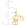 Thumbnail Image 2 of Your Own Handwriting Initial & Heart Mini Tags Necklace 10K Yellow Gold 18"