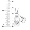 Thumbnail Image 2 of Your Own Handwriting Initial & Heart Mini Tags Necklace 10K White Gold 18"