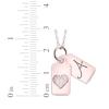 Thumbnail Image 3 of Your Own Handwriting Initial & Heart Mini Tags Necklace 10K Rose Gold 18&quot;