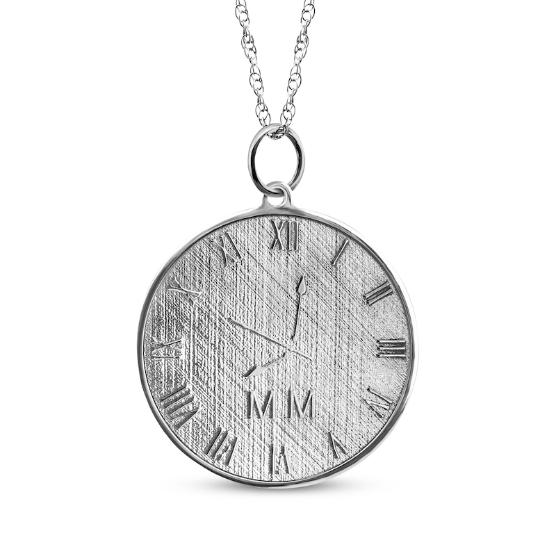 Main Image 1 of Customized Time Clock Necklace Sterling Silver 18&quot;