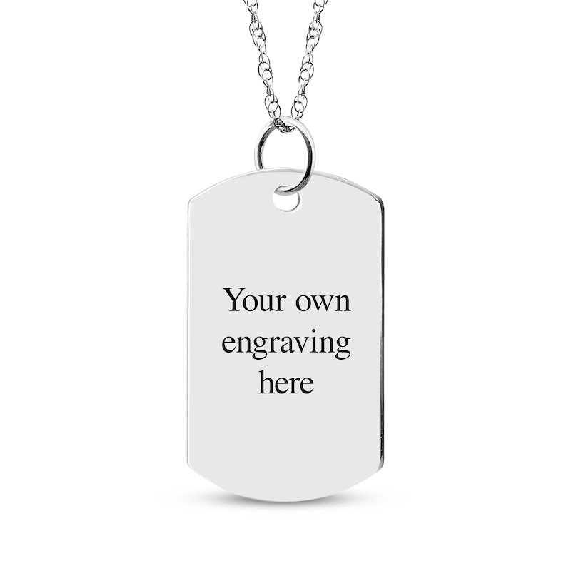 Main Image 2 of Diamond Accent Map Dog Tag Necklace Sterling Silver 18&quot;