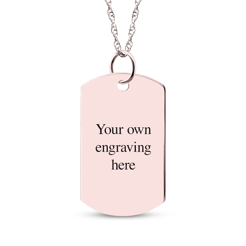 Main Image 2 of Diamond Accent Map Dog Tag Necklace 10K Rose Gold 18&quot;