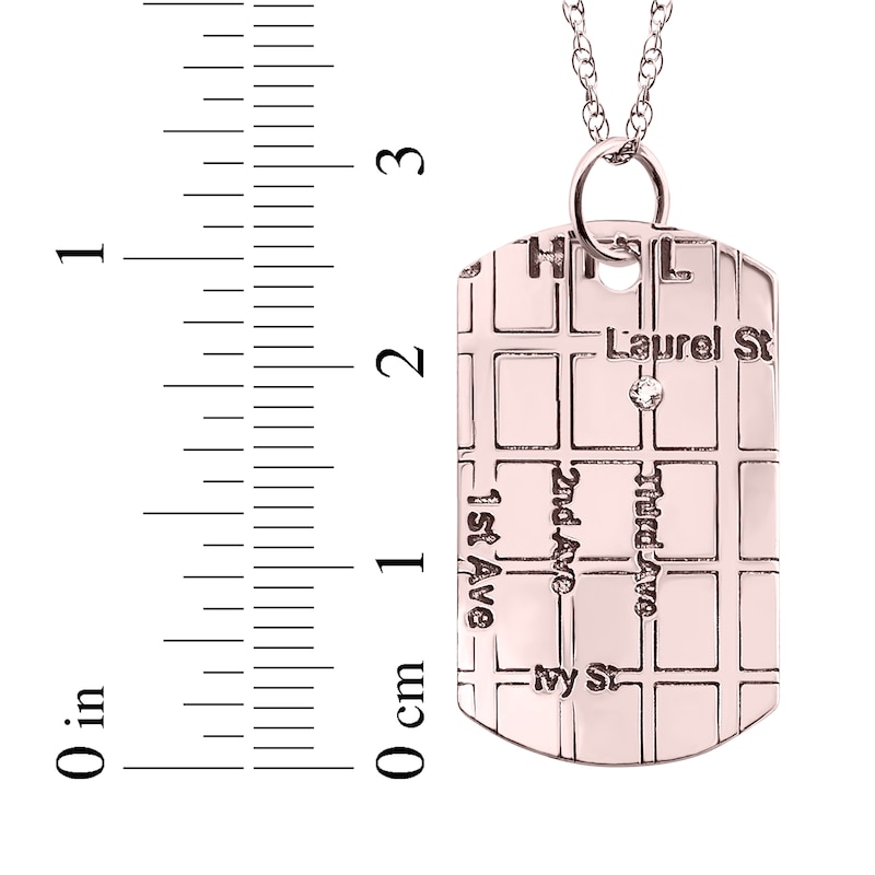 Main Image 4 of Diamond Accent Map Dog Tag Necklace 10K Rose Gold 18&quot;