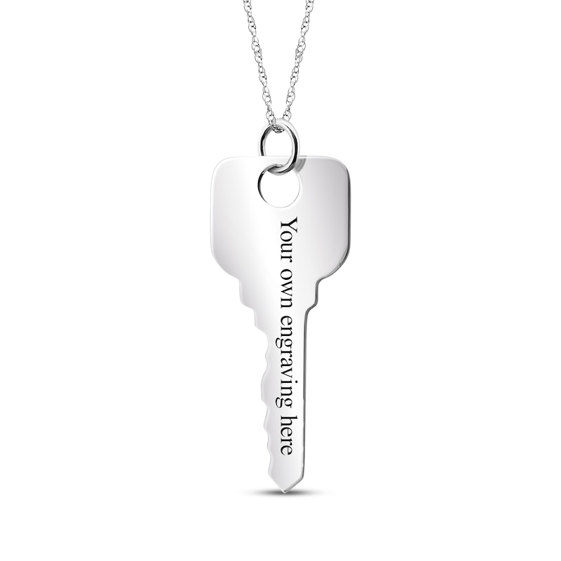 Main Image 2 of Your Own Handwriting Key Necklace Sterling Silver 18&quot;