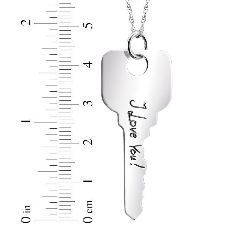 Main Image 4 of Your Own Handwriting Key Necklace Sterling Silver 18&quot;