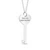 Thumbnail Image 1 of Engravable Heart-Shaped Key Photo Necklace Sterling Silver 18"