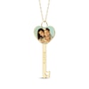 Thumbnail Image 1 of Engravable Heart-Shaped Key Photo Necklace 10K Yellow Gold 18&quot;