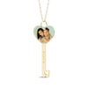 Thumbnail Image 0 of Engravable Heart-Shaped Key Photo Necklace 10K Yellow Gold 18"