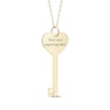 Thumbnail Image 1 of Engravable Heart-Shaped Key Photo Necklace 10K Yellow Gold 18"