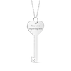 Thumbnail Image 2 of Engravable Heart-Shaped Key Photo Necklace 10K White Gold 18&quot;