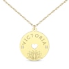 Thumbnail Image 1 of Diamond Accent Birth Month Flower & Name Circle Necklace 10K Yellow Gold 18&quot;