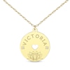 Thumbnail Image 1 of Diamond Accent Birth Month Flower & Name Circle Necklace 14K Yellow Gold 18"