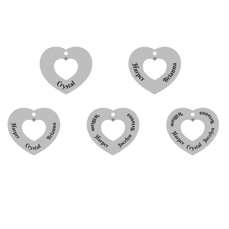 Main Image 4 of Diamond Accent Names Heart Cutout Necklace 14K White Gold 18"