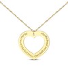 Thumbnail Image 1 of Cutout Heart Message Necklace 14K Yellow Gold 18"