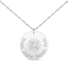 Thumbnail Image 1 of Family Birth Flower & Name Disc Necklace 10K White Gold 18&quot;