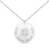 Thumbnail Image 1 of Family Birth Flower & Name Disc Necklace 14K White Gold 18"