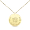 Thumbnail Image 1 of Family Birth Flower & Name Disc Necklace 14K Yellow Gold 18&quot;