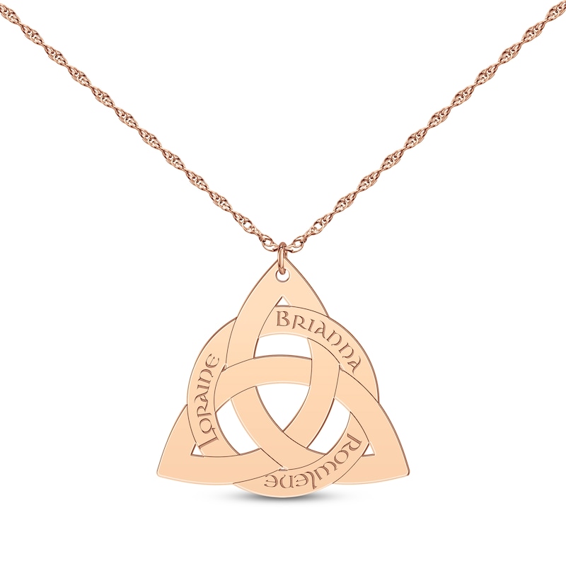 Main Image 1 of Celtic Triangle Name Necklace 14K Rose Gold 18&quot;