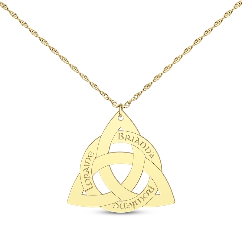 Main Image 1 of Celtic Triangle Name Necklace 14K Yellow Gold 18&quot;