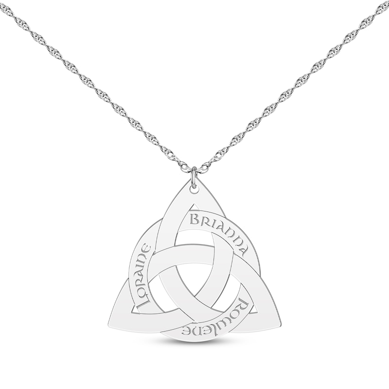 Main Image 1 of Celtic Triangle Name Necklace Sterling Silver 18&quot;