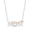 Thumbnail Image 0 of Hallmark Diamonds “MOM” Necklace 1/20 ct tw Sterling Silver & 10K Rose Gold 18”