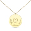 Thumbnail Image 1 of Diamond Accent Family Name Disc Necklace with Heart 10K Yellow Gold 18&quot;