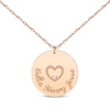 Thumbnail Image 1 of Diamond Accent Family Name Disc Necklace with Heart 14K Rose Gold 18"