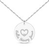 Thumbnail Image 1 of Diamond Accent Family Name Disc Necklace with Heart 14K White Gold 18"