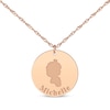 Thumbnail Image 1 of Girl Silhouette Name Disc Necklace 14K Rose Gold 18"