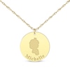 Thumbnail Image 1 of Girl Silhouette Name Disc Necklace 14K Yellow Gold 18&quot;