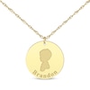 Thumbnail Image 1 of Boy Silhouette Name Disc Necklace 10K Yellow Gold 18"