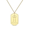 Thumbnail Image 1 of Men's Name & Initial with Crown Dog Tag Necklace 10K Yellow Gold 22&quot;