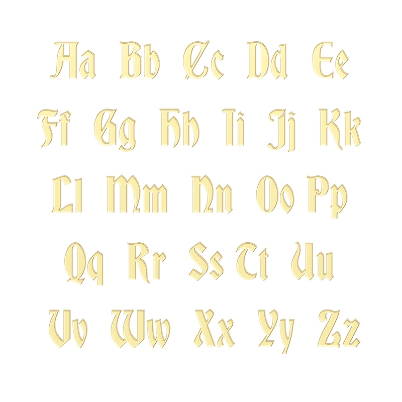 Main Image 3 of Men's Gothic Name Necklace 10K Yellow Gold 22&quot;