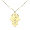 Thumbnail Image 1 of Diamond Accent Initial Hamsa Necklace 10K Yellow Gold 18"