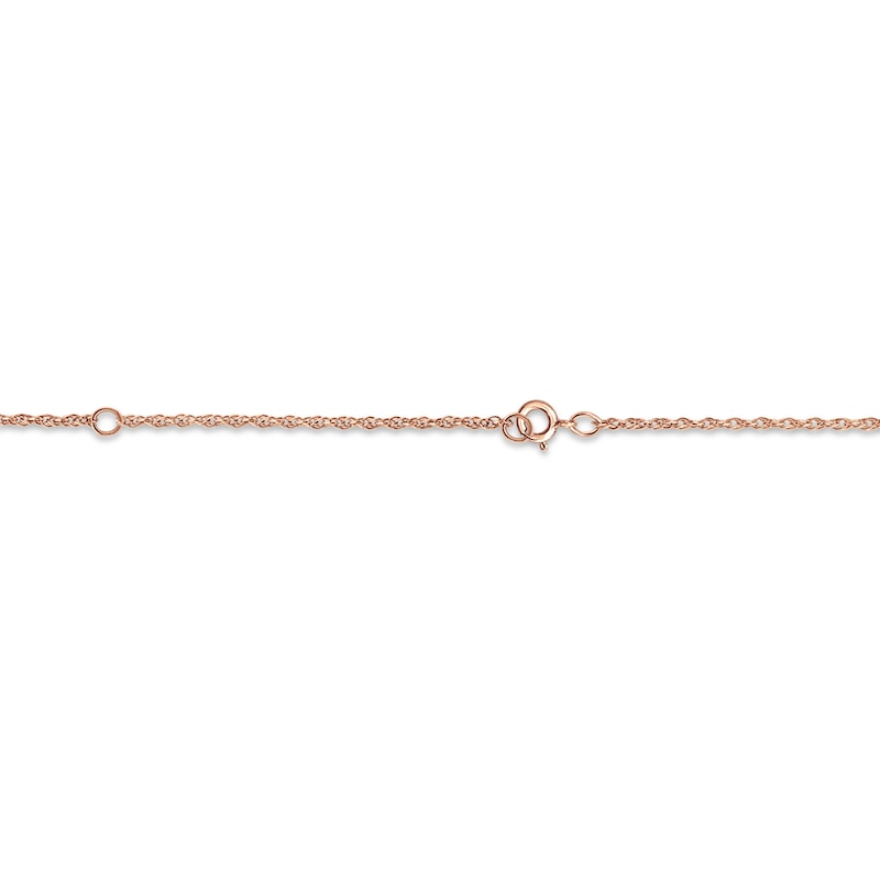 Main Image 2 of Diamond Accent Initial Hamsa Necklace 14K Rose Gold 18&quot;