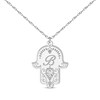 Thumbnail Image 1 of Diamond Accent Initial Hamsa Necklace 14K White Gold 18&quot;