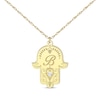Thumbnail Image 1 of Diamond Accent Initial Hamsa Necklace 14K Yellow Gold 18&quot;