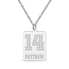 Thumbnail Image 1 of Men's Number & Name Tag Necklace Sterling Silver 22&quot;