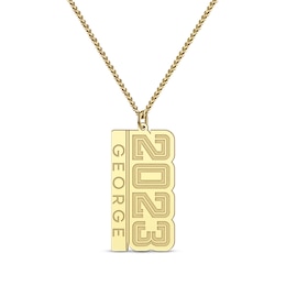 Men's Year Name Necklace 10K Yellow Gold 22"