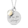 Thumbnail Image 1 of Your Own Handwriting Disc Necklace with Mother-of-Pearl Charm Sterling Silver 18&quot;