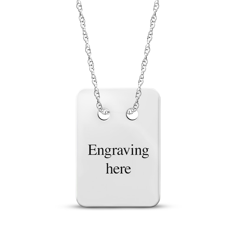 Main Image 2 of Your Own Handwriting Dog Tag Necklace Sterling Silver 18&quot;